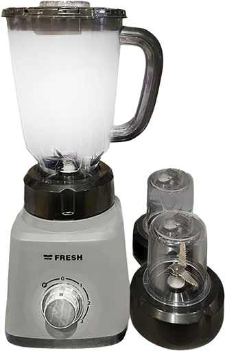 [خلاط كهربائي فريش شيف، 360 وات، 1.5 لتر، 2 مطحنة، رمادي] خلاط كهربائي فريش شيف، 360 وات، 1.5 لتر، 2 مطحنة، رمادي