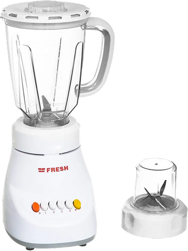 [خلاط كهربائي فريش الشبح، 360 وات، دورق 1.5 لتر، مطحنة واحدة ، لون أبيض] خلاط كهربائي فريش الشبح، 360 وات، دورق 1.5 لتر، مطحنة واحدة ، لون أبيض