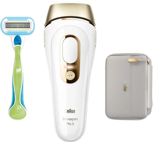 [ماكينة إزالة الشعر سيلك اكسبيرت برو 5 بالليزر من براون، ،للاستخدام الجاف ،مع 1 ملحق ,أبيض، PL5054] ماكينة إزالة الشعر سيلك اكسبيرت برو 5 بالليزر من براون، ،للاستخدام الجاف ،مع 1 ملحق ,أبيض، PL5054