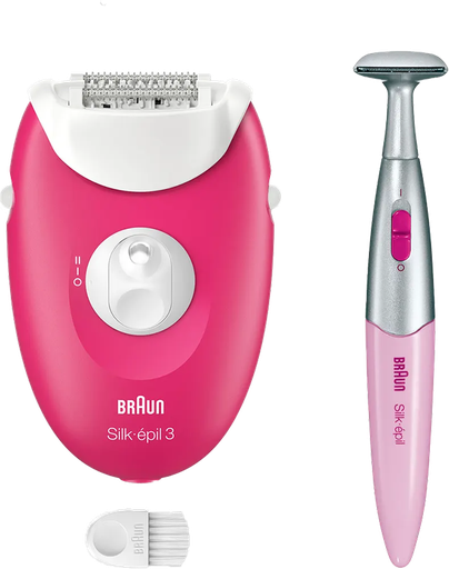 [ماكينة إزالة الشعر للنساء سيلك ابيل 3 من براون، إضاءة سمارت، أبيض و وردي، SE3-202] ماكينة إزالة الشعر للنساء سيلك ابيل 3 من براون، إضاءة سمارت، أبيض و وردي، SE3-202