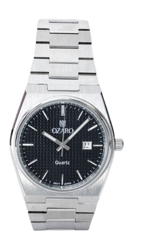 [OZ-14021BS] OZ-14021BS OZARO ساعة رجالي معدن مينا اسود