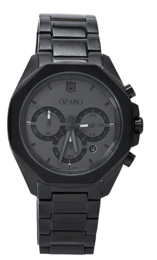 [OZ-14016BB] OZ-14016BB OZARO ساعة رجالي اسود مينا اسود