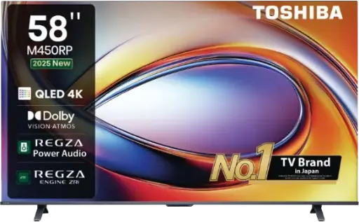 [شاشة سمارت توشيبا، 58 بوصة، QLED ، دقة 4K UHD، ريسيفر داخلى، 58M450RP
] شاشة سمارت توشيبا، 58 بوصة، QLED ، دقة 4K UHD، ريسيفر داخلى، 58M450RP
