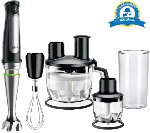[هاند بلندر براون مالتي كويك 7، 1000 وات، 600 مللي، مزود بملحقات متعددة، أسود ،MQ7085x] هاند بلندر براون مالتي كويك 7، 1000 وات، 600 مللي، مزود بملحقات متعددة، أسود ،MQ7085x