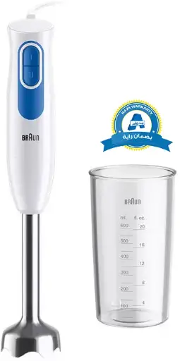 [هاند بلندر براون مالتي كويك 2، 600 وات، 600 مللي، أبيض ،MQ20001MWH] هاند بلندر براون مالتي كويك 2، 600 وات، 600 مللي، أبيض ،MQ20001MWH