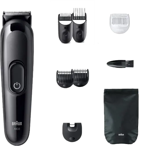 [ماكينة حلاقة 8 في 1 براون Series 3، قابلة للشحن، وقت تشغيل لاسلكي 50 دقيقة، أسود، AIO 3540
] ماكينة حلاقة 8 في 1 براون Series 3، قابلة للشحن، وقت تشغيل لاسلكي 50 دقيقة، أسود، AIO 3540
