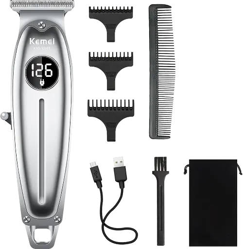 [ماكينة حلاقة شعر للرجال كيمي قابلة للشحن، شاشة LCD، فضي، KM-1948
] ماكينة حلاقة شعر للرجال كيمي قابلة للشحن، شاشة LCD، فضي، KM-1948
