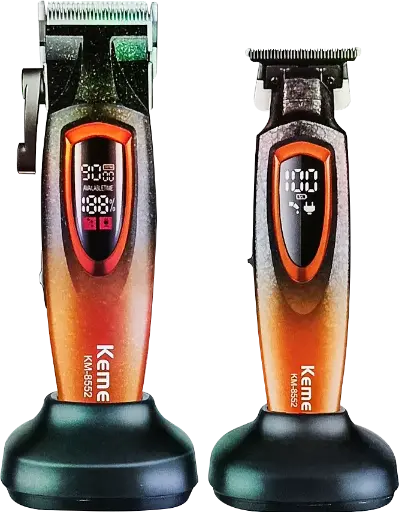 [ماكينة حلاقة شعر كيمي قابلة للشحن، مع ماكينة حلاقة للذقن، شاشة رقمية، لون برتقالي*اسود، موديل KM-8552
] ماكينة حلاقة شعر كيمي قابلة للشحن، مع ماكينة حلاقة للذقن، شاشة رقمية، لون برتقالي*اسود، موديل KM-8552
