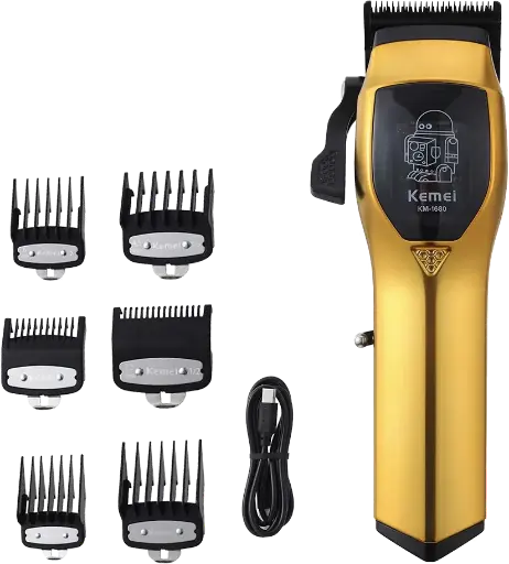 [ماكينة حلاقة شعر كيمي قابلة للشحن، ،6 أمشاط، لون ذهبي*أسود، موديل KM-1691
] ماكينة حلاقة شعر كيمي قابلة للشحن، ،6 أمشاط، لون ذهبي*أسود، موديل KM-1691
