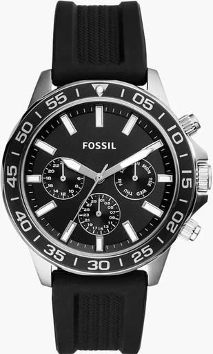 [BQ2494] BQ2494 ساعه فوسيل رابر مينا أسود رجالي