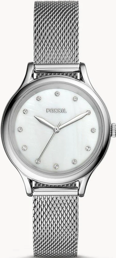 [BQ3390] BQ3390 ساعه فوسيل حريمي حصيرة مينا أبيض