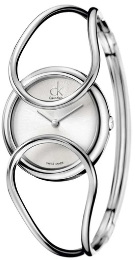 [K4C2M116] ساعة كيلفين كلين حريمي معدن مينا أبيض K4C2M116