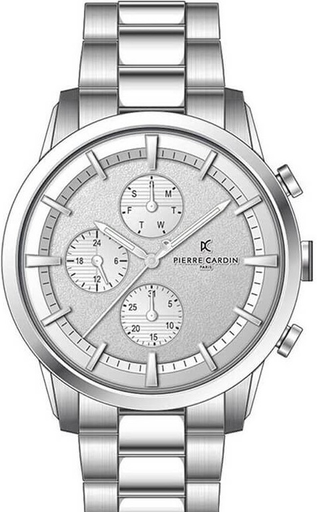 [PC902741F108] PC902741F108 ساعة بير كاردين معدن مينا بيضاء رجالي