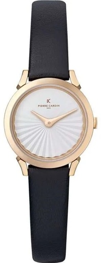 [CPI.2501] ساعة بير كاردين حريمي جلد أسود مينا أبيض