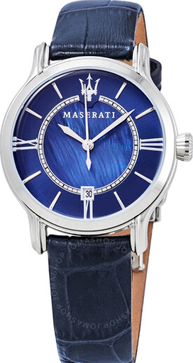 [8851118502] 8851118502 black leather blue dail silver case حريمي