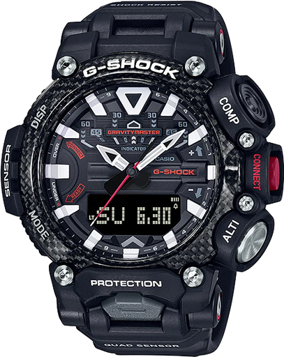 [GR-B200-1ADR] GR-B200-1ADR ساعة جي شوك رابر أسود مينا اسود رجالي