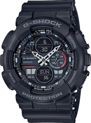 [GA-140-1A1DR] GA-140-1A1DR ساعة جي شوك رابر أسود مينا اسود