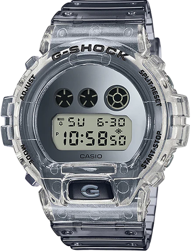 [DW-6900SK-1DR] DW-6900SK-1DR ساعة جي شوك رابر أسود شفاف مينا شفاف رجالي