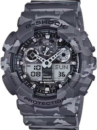 [GA-100CM-8ADR] GA-100CM-8ADR ساعة جي شوك رابر أرمي أسود*رمادي رجالي