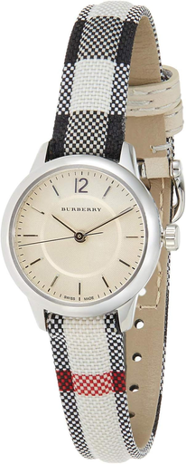 [BU10200] ساعة بربري حريمي جلد كروهات مينا أبيض