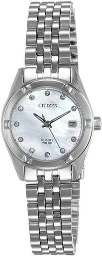 [EU6050-59D] EU6050-59D ساعة سيتزن حريمي معدن فضي مينا أبيض