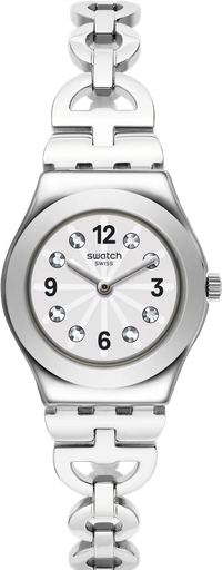 [YSS323G] YSS323G ساعة سواتش حريمي معدن فضي مينا أبيض