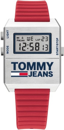 [1791674] ساعة تومي رابر أحمر مينا فضي 1791674 رجالي