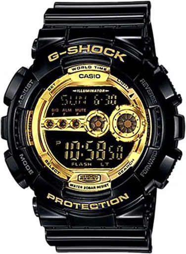 [GD-100GB-1DR] GD-100GB-1DR ساعة جي شوك رابر أسود مينا ذهبي