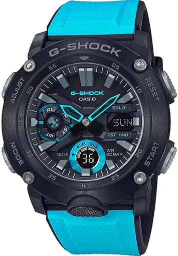 [GA-2000-1A2DR] GA-2000-1A2DR ساعة جي شوك رابر لبني مينا أسود