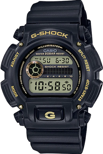 [DW-9052GBX-1A9DR] ساعة جي شوك رابر أسود مينا أسود رجالي