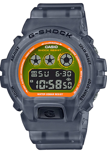 [DW-6900LS-1DR] ساعة جي شوك رابر شفاف رمادي مينا ذهبي رجالي