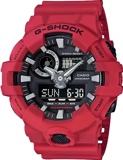 [GA-700-4ADR] GA-700-4ADR ساعة جي شوك رابر أحمر مينا أسود رجالي