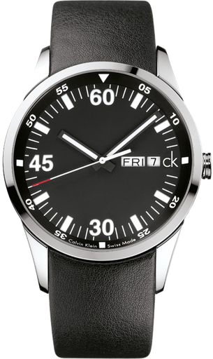 [k2221136] black leather black dail k2221136