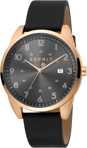 [es1g212l0045] es1g212l0045 black leather grey dail