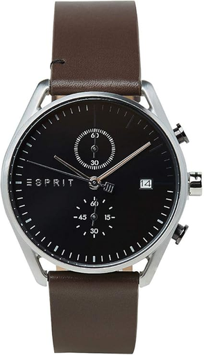 [ES1G098l0015] brown leather black dail