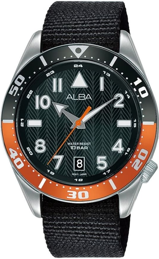 [AS9K45X1] AS9K45X1 Black nylon strap Black dial رجالي