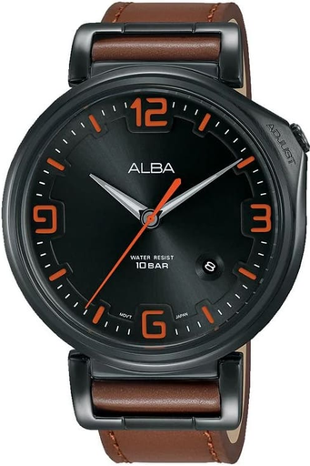 [AS9F85X1] AS9F85X1 brown leather black dail رجالي