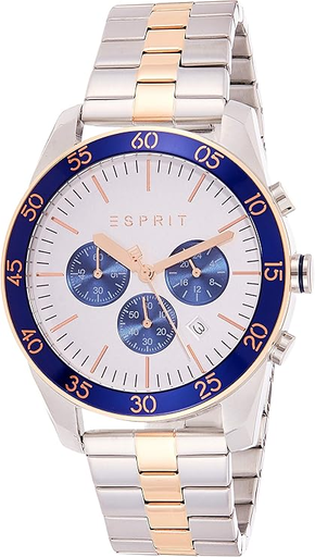 [ES1G204M0105] ساعة اسبريت معدن فضي*نحاسي مينا أبيض رجالي