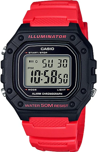 [W-218H-4BVDF] red rubber black case digital