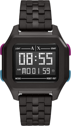 [AX2952] ساعة ارماني اكستشينج ديجينال معدن اسود 