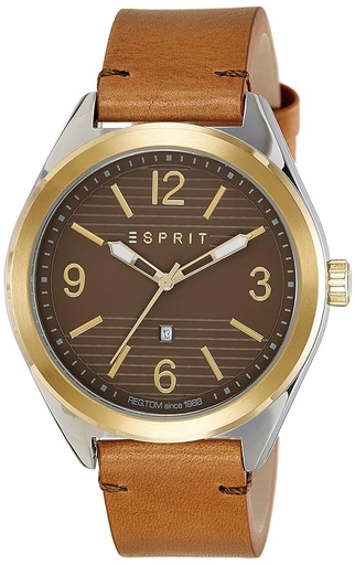[ES108371002] ساعة اسبريت رجالي جلد بني ميناء بني 
