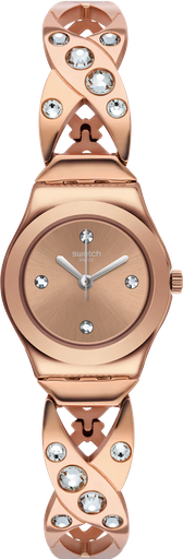 [ysg165g] ساعة سواتش حريمي روزجولد فصوص