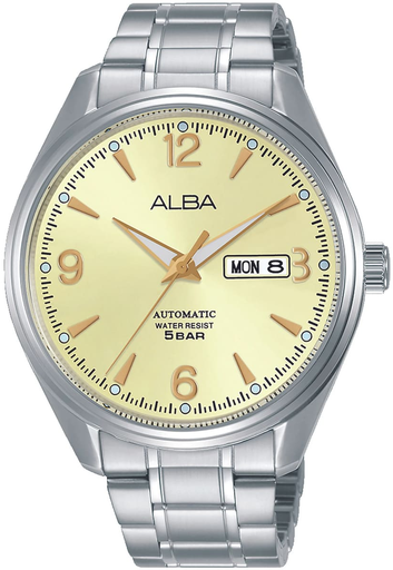 [AL4155X1] AL4155X1 Alba Prestige Stainless Steel Band Analog Watch for Men - Silver and Yellowرجالي