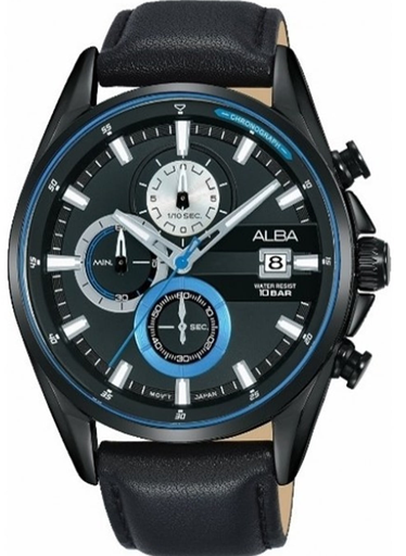 [AM3583X1] AM3583X1 Black leather strap Black dial رجالي