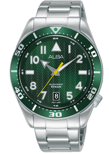 [AS9K43X1] AS9K43X1 silver Dark green dial رجالي