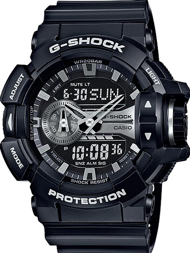 [GA-400GB-1ADR] GA-400GB-1ADR ساعة جي شوك رابر أسود مينا أسود  رجالي