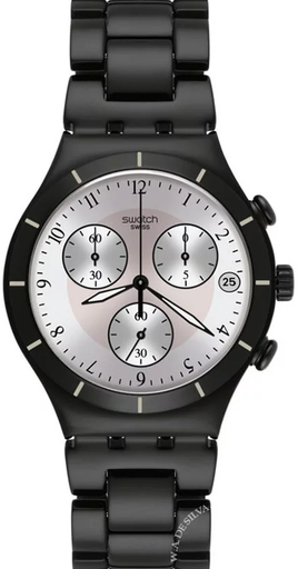 [YCB4026AG] ساعة سواتش معدن أسود مينا  بيج رجالي