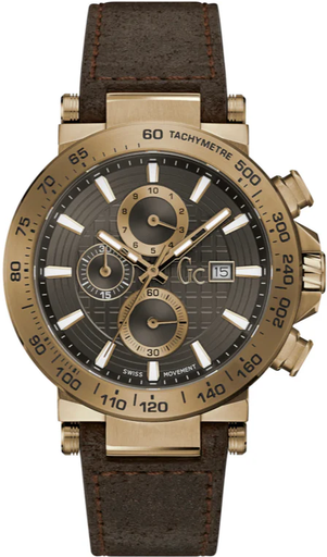 [Y37001G5] Y37001G5 ساعة جيس كولكشن جلد بني مينا رمادي رجالي