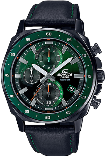 [EFV-600CL-3AVUDF] EFV-600CL-3AVUDF ساعة كاسيو أيدفيس جلد أسود مينا أخضر