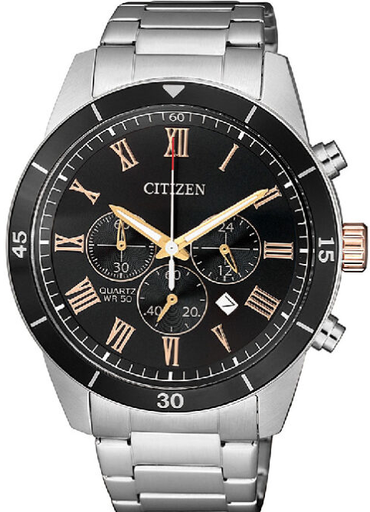 [AN8168-51H] AN8168-51H ساعة سيتزن معدن مينا أسود